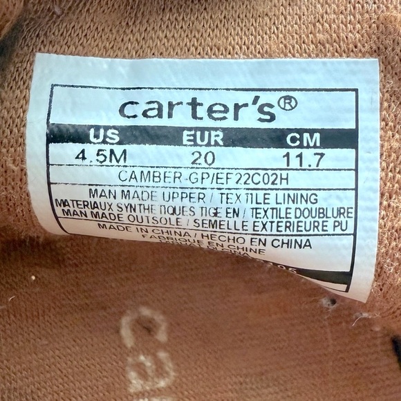 Carters Brown Kids Moccasin Shoes - Size 4.5M - Picture 3 of 11